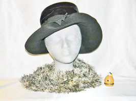 1960&#39;s Black Turned Brim Felt Hat - £15.94 GBP
