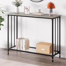 Sofa Tables Narrow Entryway Table With Glass Shelf And Metal, And Bedroom. - £55.88 GBP