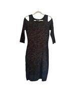 Just Taylor Black Silver Accents Cold Shoulder Black Midi Dress Sz M - $33.88 CAD