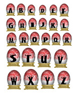 ABC Snow Globe with Snow Flakes Floating A2-Digital Clipart-Gift Tag-Chr... - £0.98 GBP