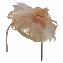 Trendy Apparel Shop Sinamay Feather Rose Net Womens Fascinators Headband - Cream - £27.72 GBP