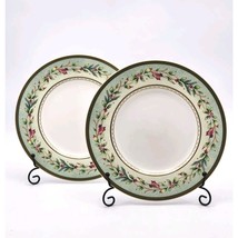 Set of 2 Fitz and Floyd Winter Holiday Garland Salad Plate 9 1/4&quot; - £36.16 GBP