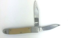 Vintage Taylor Two Blade Folding Pocket Knife Smooth Bone Look Handle   - £11.94 GBP