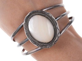 Vintage Native American Sterling and shell cuff bracelet - £118.43 GBP