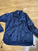 Navy Blue Mens Zip Up Windbreaker Rain Jacket Las Vegas Tropicana Size L - $24.75