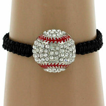 Ladies Rhinestone Crystal Bling Baseball Mom Adjustable Bracelet 1, 5,10pc Lot - £3.90 GBP+
