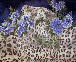 Mesmerize Purple Floral Animal Cotton Twill Lycra Stretch Denim Jacket Large L - £54.35 GBP
