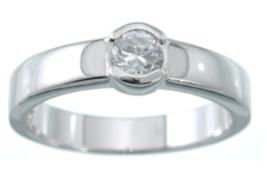 Womens 0.5 CT CZ Sterling Silver Platinum Finish Brilliant Fashion Ring Size 5-9 - £22.33 GBP