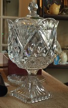 Crystal Pineapple Footed Candy Box Dish With Lid Style #2630 EUC - £31.13 GBP