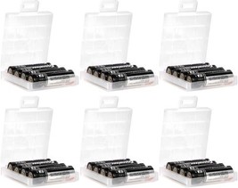 New WHIZZOTECH AA / AAA Cell BATTERY STORAGE CASES 6-PACK Clear Holders ... - £7.77 GBP
