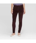 Women&#39;s Corduroy Mid-Rise Skinny Jeans - Universal Thread Burgundy Sz 0 NWT - $21.66 CAD