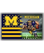 Michigan Football Team Memorable Flag 90x150cm 3x5ft Wolverines Mascot B... - $18.99