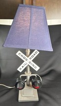 Pottery Barn Kids Railroad Crossing Tabletop Lamp Red Flashing Lights Shade 25” - £70.08 GBP