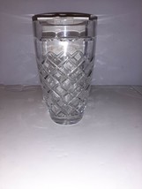 Block Casablanca 8&quot; Barrel Vase 24% Full Lead Crystal Hand Made Czech Re... - $559.19 MXN