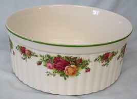 Royal Albert Old Country Roses Bakeware Round Fluted Souffle 8 5/8&quot; - £36.31 GBP