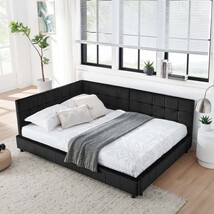 Full Size Upholstered Tufted Bed Frame Velvet Black Sofa - $8,522.29 MXN Full Size Upholstered Tufted Bed Frame Velvet Black Sofa - $8,522.29 MXN