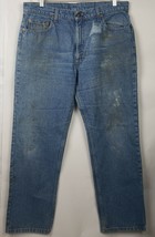 Vintage Levis 506 0213 Blue Distressed Zipper Fly Ranch Worn Jeans Size W38 L31 - $27.48