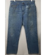 Vintage Levis 506 0213 Blue Distressed Zipper Fly Ranch Worn Jeans Size ... - £21.77 GBP