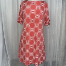Ronni Nicole Women&#39;s Dress Salmon &amp; White Print Size 10 - £23.36 GBP