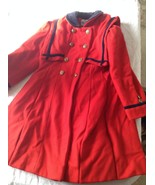 Girls Rothschild wool coat red navy blue size 6 vintage peacoat jacket l... - £39.41 GBP