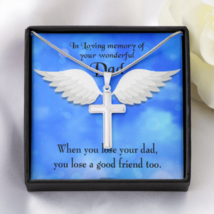 Dad and a Good Friend Dad Memorial Dad Memorial Cross Necklace Sympathy Loss of - £45.03 GBP+