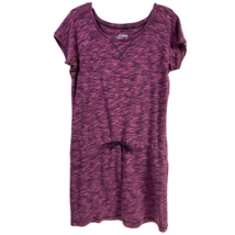 Columbia Womens T Shirt Dress Multicolor Pink Space Dye Drawstring Waist Mini S - £21.89 GBP
