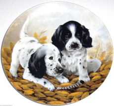 English Setters Collector Plate 1989 Fine Feathered Friends Kennel Club COA - $49.95