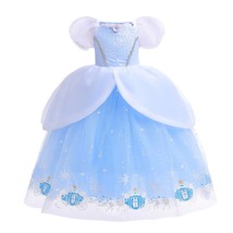    Costume for Girl Pageant Ball Gown Kids Off  Beads Tulle Dress Up  Birthday C - £41.46 GBP