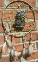 20&quot; Dream Catcher CHIEF BLACKFEATHER》Suede Beaded Wall Hanging - $16.99