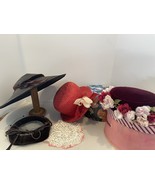 4 Hat Collection and Hatbox and Stand Clemar, Sally Viclor, Gertrude Men... - $126.65 CAD