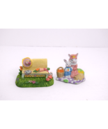 Set of 2 Ceramic Easter Figures Bunnies &amp; Bench Vintage - €8,62 EUR