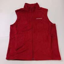 Columbia Granite Mountain Fleece Vest Men's Medium Red Full Zip Pockets XM1024 image 13