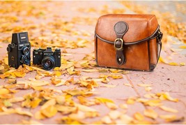 Topixdeals&#39; Vintage Leather Camera Bag Is A Dslr Shoulder Bag With Removable - £27.79 GBP