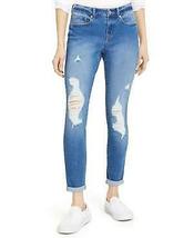 Rewash Juniors Ripped Cuffed Jeggings, Size 3/Blue - £25.17 GBP