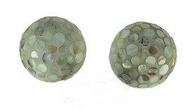 Scratch &amp; Dent Set of 2 Mosaic Seashell Decorative Balls - $24.74