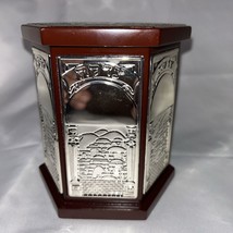 Wood And Silver Plated Hexagon Tzedakah Box Charity Box Judaica By Legacy - $647.24 MXN