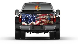 American Flag Veterans  Patriotic Tailgate Wrap Vinyl Graphic Decal Sticker Truc - £52.31 GBP