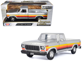 1979 Ford F-150 Custom Pickup Truck Silver Metallic with Side Stripes "American  - $42.69