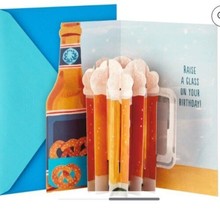 Hallmark Paper Wonder Displayable Pop Up Birthday Card Beer - $4.99