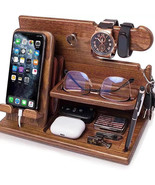 Multi-functional Wooden Telephone Extension Base Father&#39;s Gift Bedside T... - $70.35 CAD