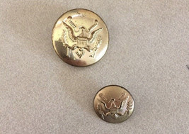 Mixed Lot 2 Vtg US Army Military  Eagle Brass Metal Shank Buttons 1.5 2.... - $12.99
