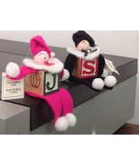 NEW CHRISTMAS TREE ORNAMENTS Santa J + S more letters on block Hand Craf... - $570.01 MXN