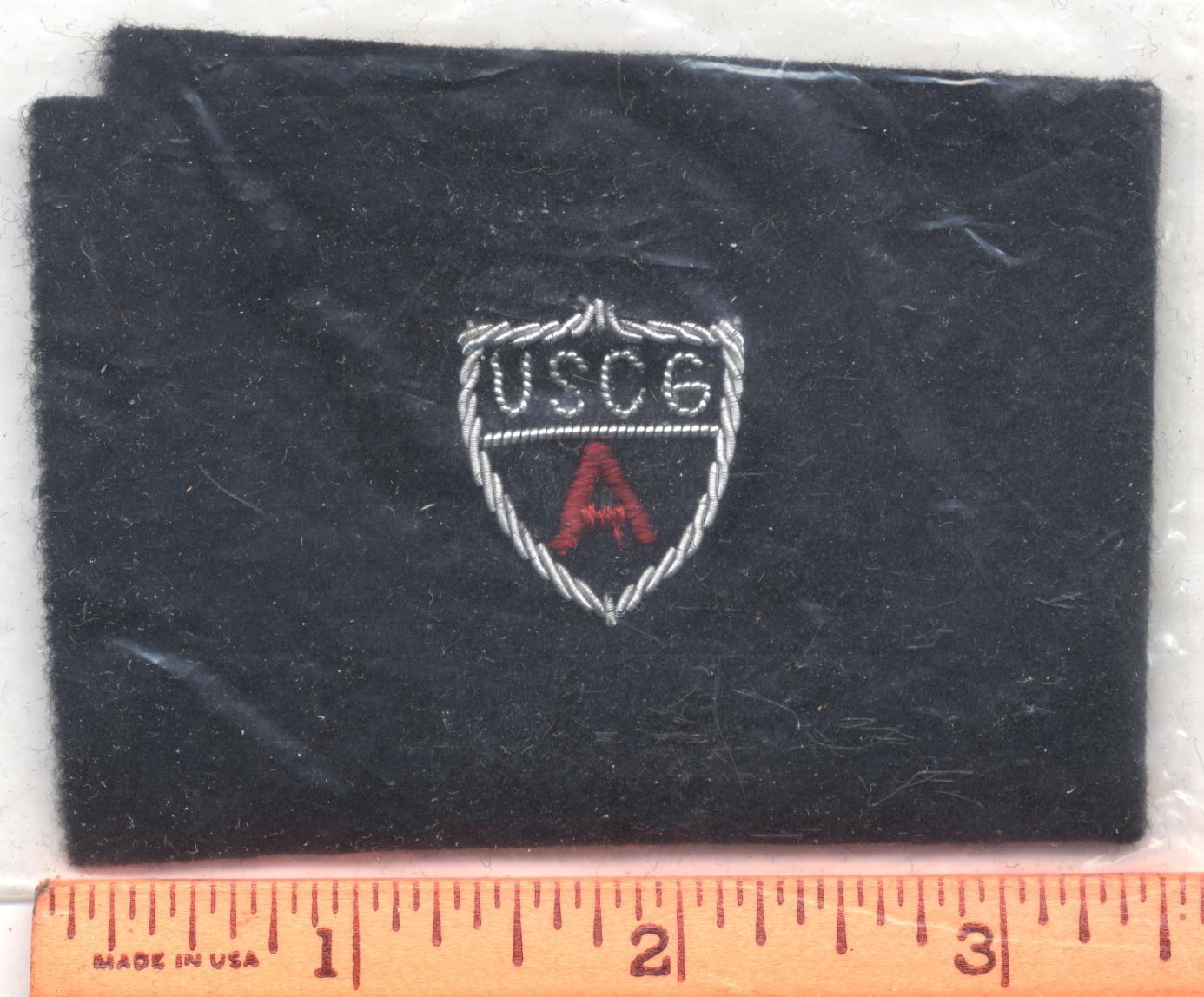 Vintage US Coast Guard USCG Auxilliary Silver Bullion Shield Insignia Patch Set - $6.00