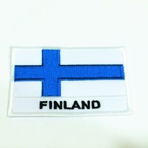 Finland Flag Patch Emblem Logo Badge 2" x 2.8" Sew On Embroidered National He... - $16.52