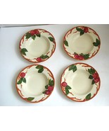 Vintage Lot of 4 Franciscan Red Apple Earthenware Rimmed Soup Bowls Made... - $39.99
