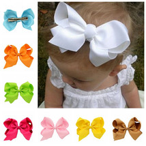 20 Pcs 6&quot; Baby Girls Huge Grosgrain Ribbon Boutique Hair Bows For Girls ... - £11.97 GBP