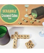 1964 Scrabble Crossword Cubes Antique Word Game Wood Dice Complete BGS - £24.55 GBP