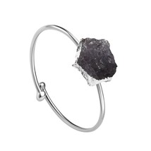 Amethyst ring Natural Raw Gemstone Free Size 92.5 Sterling Silver - £28.77 GBP
