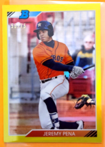 Yellow Refractor Jeremy Pena Rookie Card 2020 Bowman Heritage Houston Astros RC - £45.59 GBP