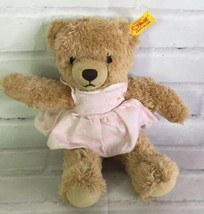 STEIFF Sleep Well 10in Teddy Bear Soft Plush Stuffed Animal in Pink Dress 239526 - £36.22 GBP